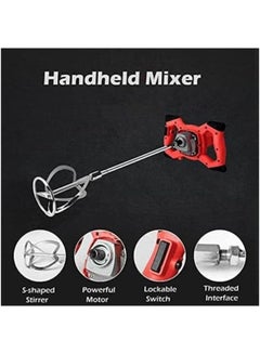 ECVV Handheld Mixer 2400W Industrial Grade Mixer 6 Gear Adjustable Speed Control Paint Cement Plaster Mortar Coating Powder Mixer  - Image 3