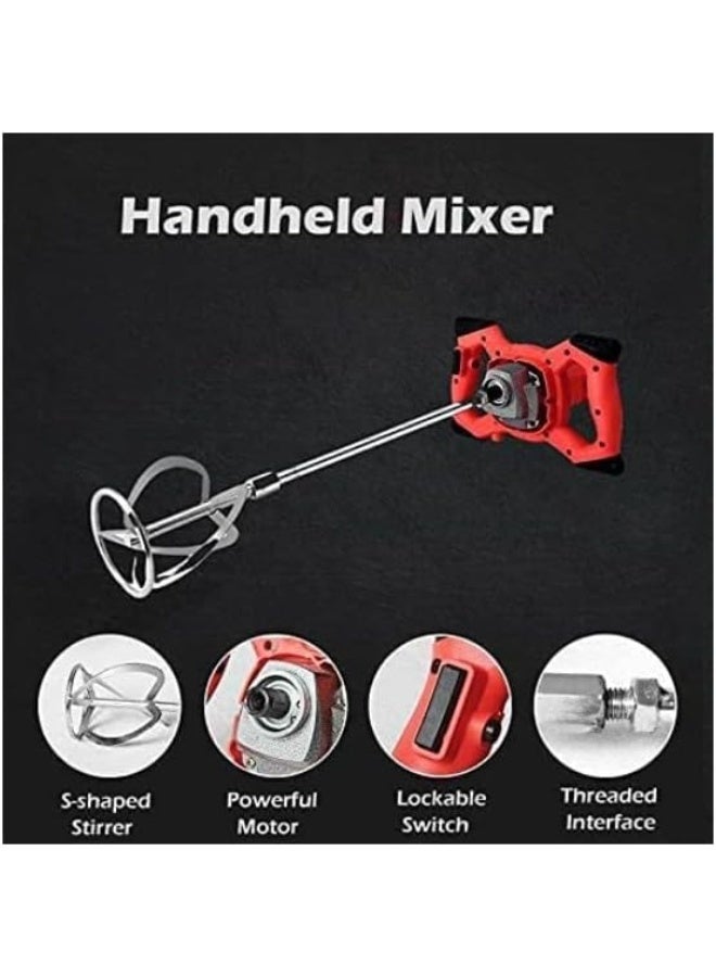 ECVV Handheld Mixer 2400W Industrial Grade Mixer 6 Gear Adjustable Speed Control Paint Cement Plaster Mortar Coating Powder Mixer  - Image 3