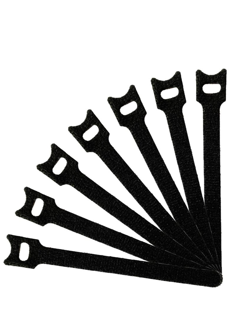 ECVV 50PCS Fastening Cable Ties Reusable, cable organizer, Premium 6-Inch Adjustable Hook and Loop Cord Ties, Microfiber Cloth Cable Management Straps, Black Black 6inch  - Image 1
