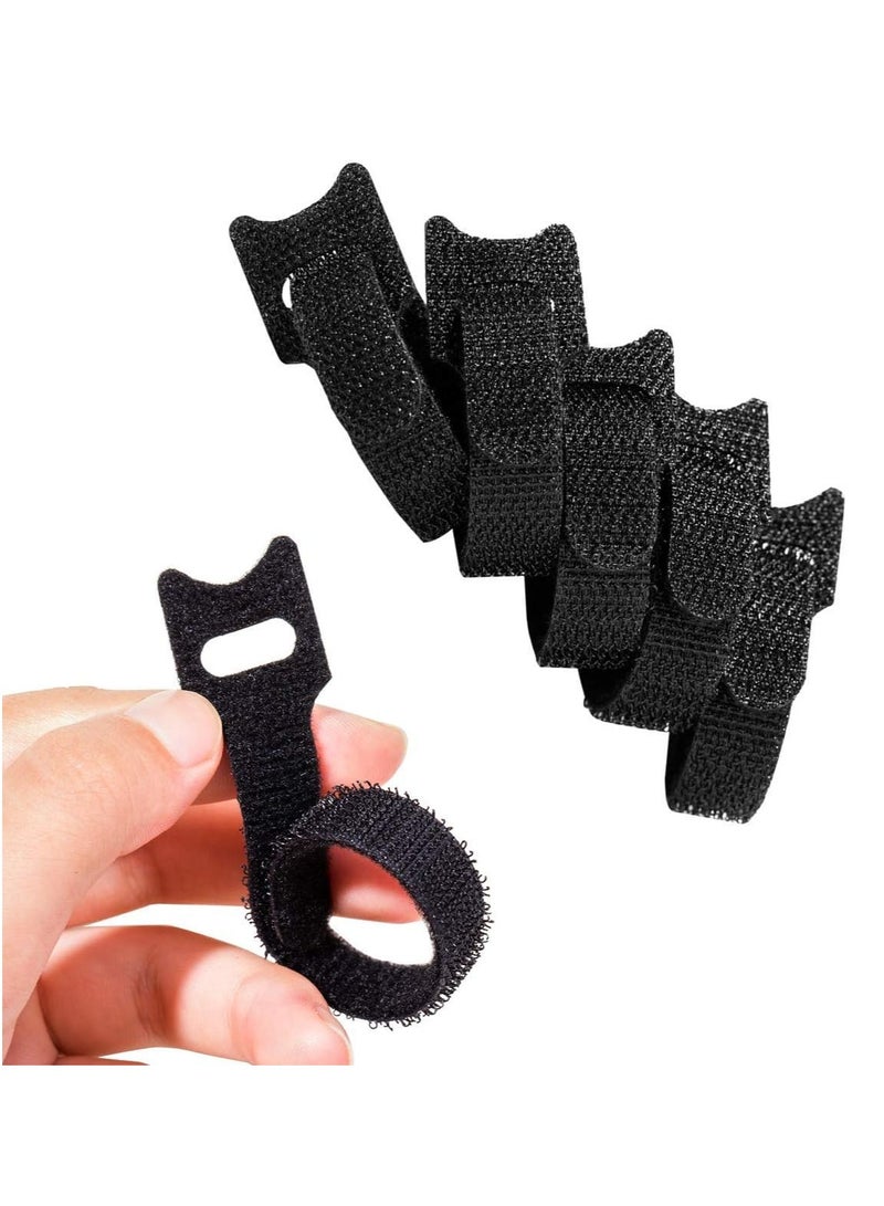 ECVV 50PCS Fastening Cable Ties Reusable, cable organizer, Premium 6-Inch Adjustable Hook and Loop Cord Ties, Microfiber Cloth Cable Management Straps, Black Black 6inch  - Image 2