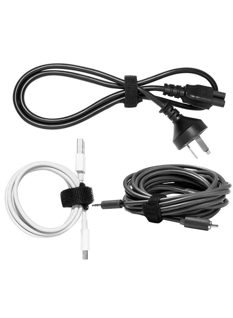 ECVV 50PCS Fastening Cable Ties Reusable, cable organizer, Premium 6-Inch Adjustable Hook and Loop Cord Ties, Microfiber Cloth Cable Management Straps, Black Black 6inch  - Image 4