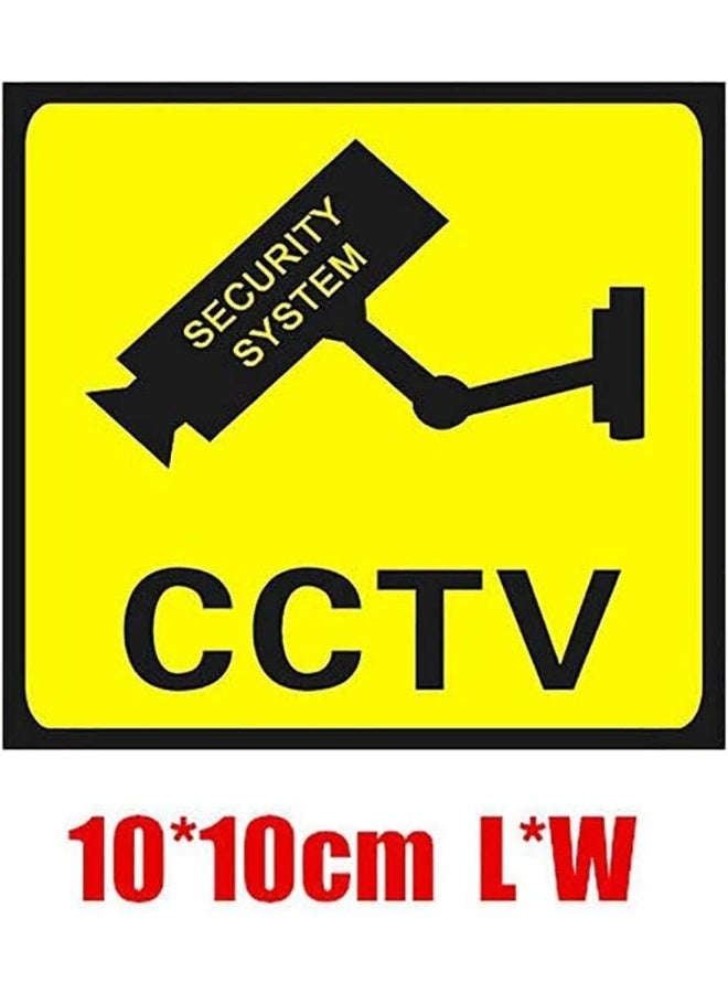 ECVV |5Pcs| Waterproof Weatherproof Video Surveillance Signs Outdoor, Security Camera Sign for Home, Business, Driveway Alert, CCTV 24H Warning Sign Sticker Yellow  - Image 3