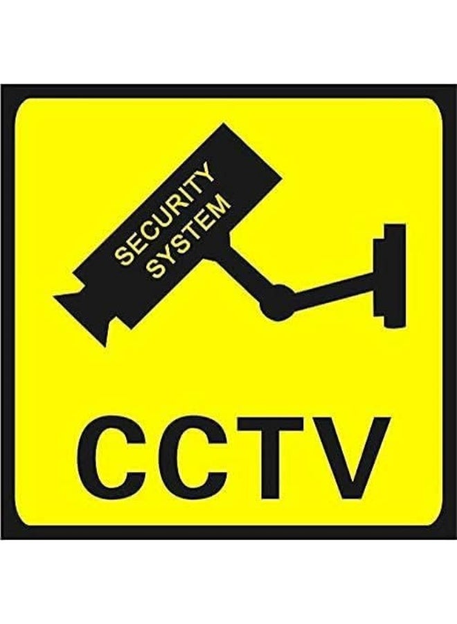 ECVV |5Pcs| Waterproof Weatherproof Video Surveillance Signs Outdoor, Security Camera Sign for Home, Business, Driveway Alert, CCTV 24H Warning Sign Sticker Yellow  - Image 2