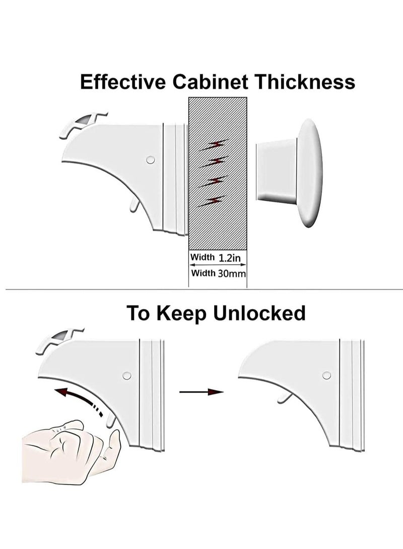 ECVV Child Safety Magnetic Cabinet Locks with Key Invisible Baby Proofing Toddlers Safety Locks for Kitchen Cupboards Drawers Magnetic Child Locks Baby Latches, No Tools Required (4 Locks + 1 Key)  - Image 3