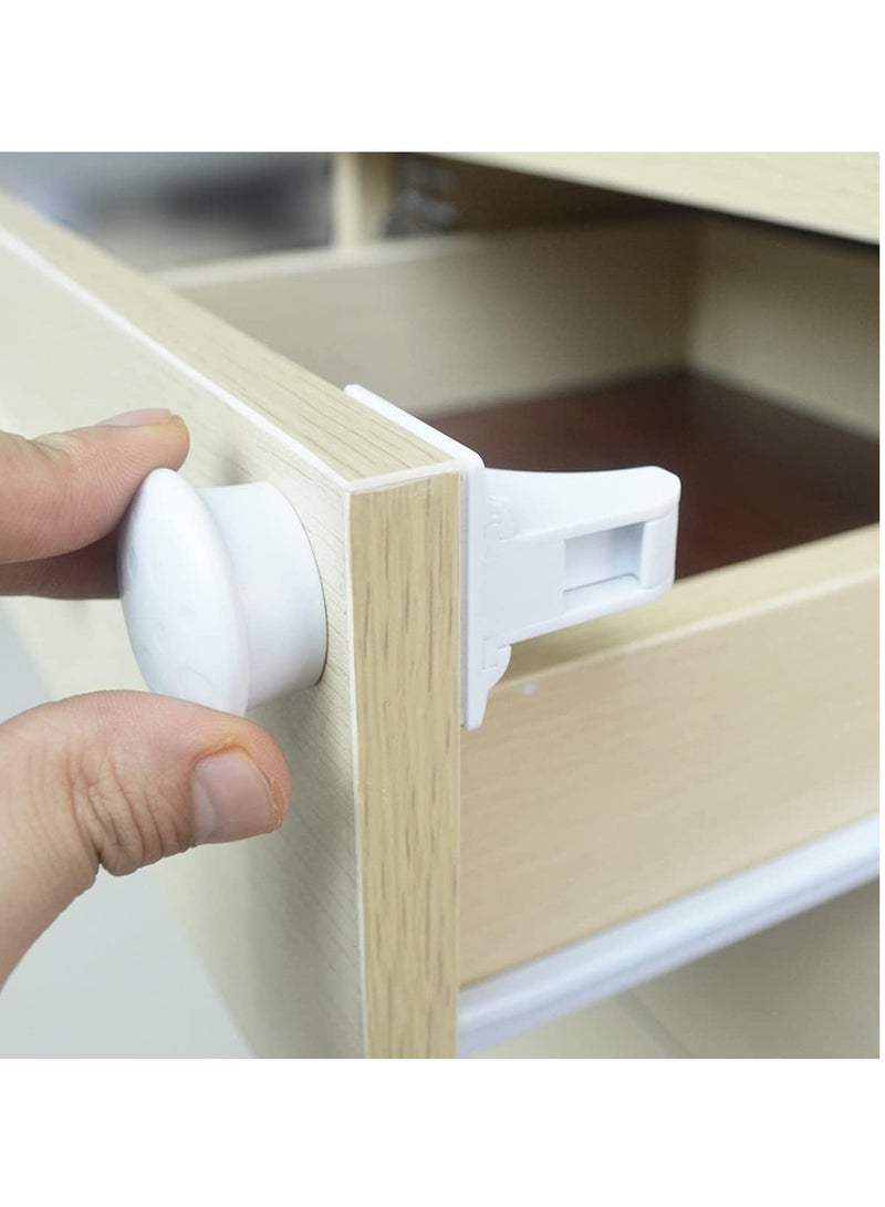 ECVV Child Safety Magnetic Cabinet Locks with Key Invisible Baby Proofing Toddlers Safety Locks for Kitchen Cupboards Drawers Magnetic Child Locks Baby Latches, No Tools Required (4 Locks + 1 Key)  - Image 5