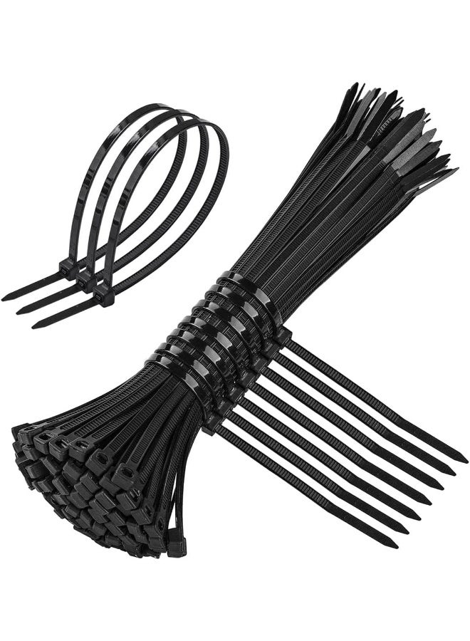 ECVV Cable Zip Ties 8 Inch 100 Pack White Zip Tie with 50lbs Tensile Strength, Heavy Duty Self-Locking Multi-Purpose Nylon Wire Ties for Home, Garden, Office, Workshop Black 3.5 mm  - Image 1