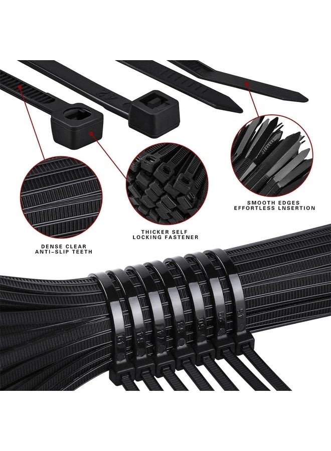 ECVV Cable Zip Ties 8 Inch 100 Pack White Zip Tie with 50lbs Tensile Strength, Heavy Duty Self-Locking Multi-Purpose Nylon Wire Ties for Home, Garden, Office, Workshop Black 3.5 mm  - Image 3