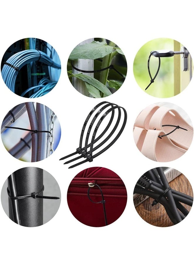 ECVV Cable Zip Ties 8 Inch 100 Pack White Zip Tie with 50lbs Tensile Strength, Heavy Duty Self-Locking Multi-Purpose Nylon Wire Ties for Home, Garden, Office, Workshop Black 3.5 mm  - Image 5