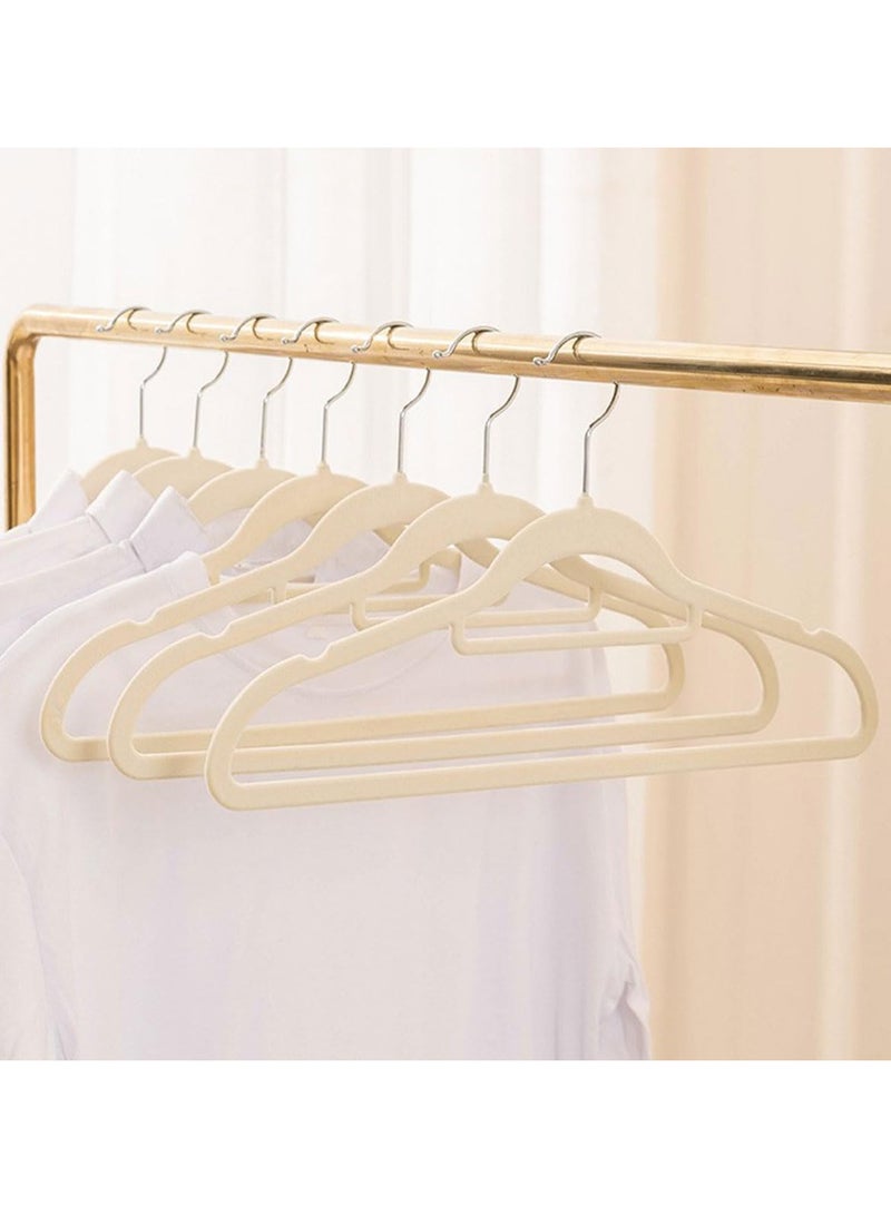 ECVV ECVV Velvet Hangers 50 Pack, 360 Degree Rotatable Hook, Non-Slip Flocking Clothes Hanger, Closet Organizer Space Saving Heavy Duty Coat Hangers-45CM Beige Beige - Image 2