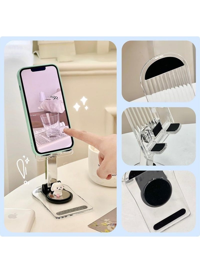إي سي في في Phone Holder Transparent Mobile Phone Folding Desktop Stand Flexible Bracket Tablet Desk Holder  - Image 3
