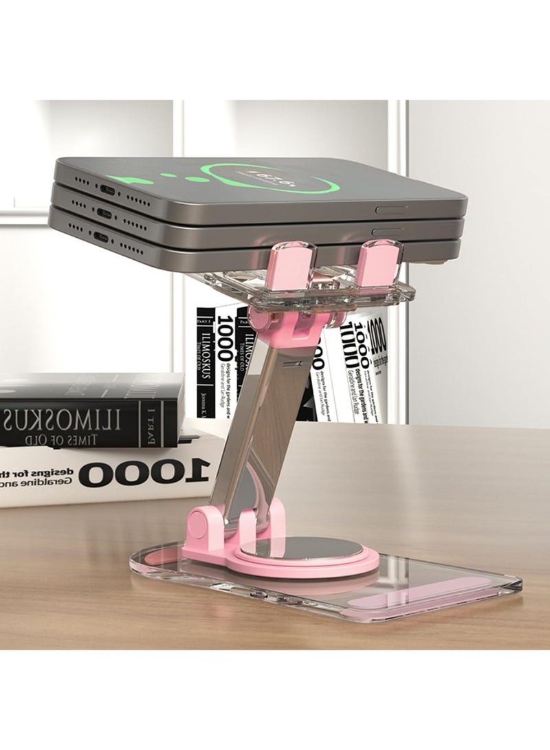 إي سي في في Phone Holder Transparent Mobile Phone Folding Desktop Stand Flexible Bracket Tablet Desk Holder  - Image 4