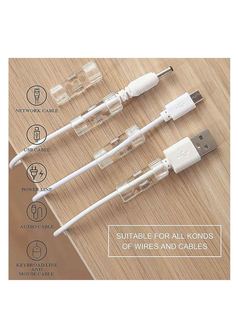 إي سي في في ECVV 40PCS Cable Clips Strong Self Adhesive Cable Management Clips Transparent Cord Holder Wire Clamp Cord Organizer for 4-6MM Cables Indoor/Outdoor  - Image 2