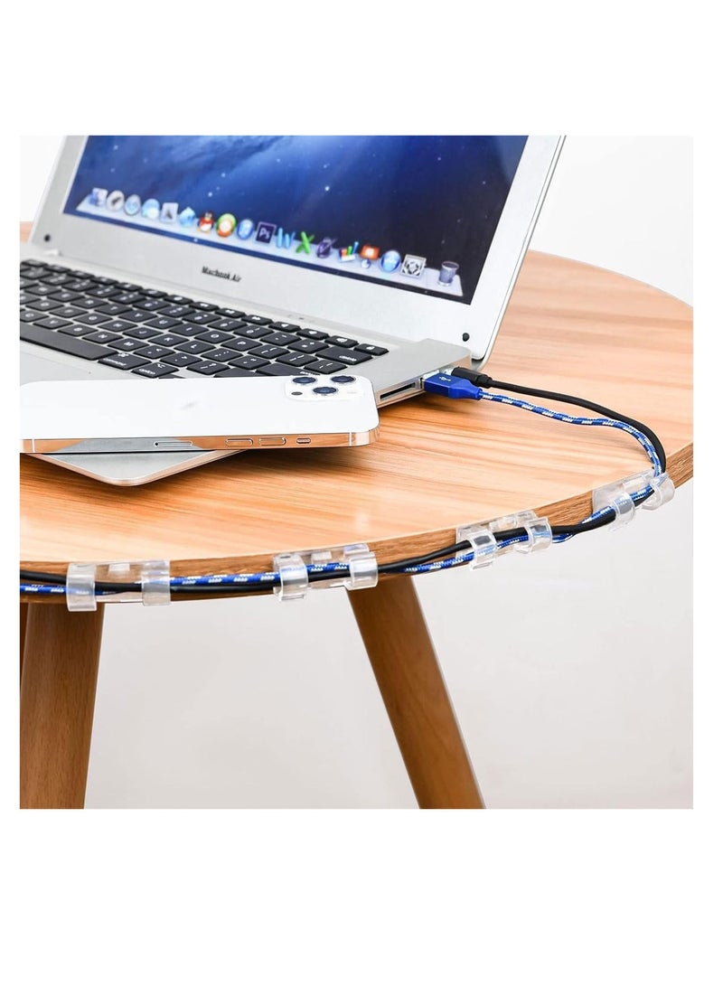 إي سي في في ECVV 40PCS Cable Clips Strong Self Adhesive Cable Management Clips Transparent Cord Holder Wire Clamp Cord Organizer for 4-6MM Cables Indoor/Outdoor  - Image 3