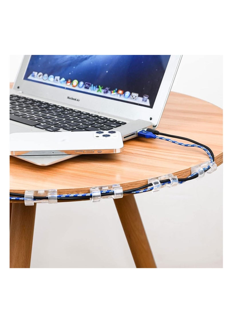 إي سي في في ECVV 40PCS Cable Clips Strong Self Adhesive Cable Management Clips Transparent Cord Holder Wire Clamp Cord Organizer for 4-6MM Cables Indoor/Outdoor  - Image 4