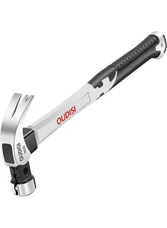 إي سي في في Heavy Claw Hammer 13OZ Nail Hammer Tool Steel Woodworking Striking Tools Magnetic Automatic Nail Suction Hammer (ROUND HEAD HAMMER) Black and Silver  - Image 1