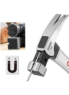 إي سي في في Heavy Claw Hammer 13OZ Nail Hammer Tool Steel Woodworking Striking Tools Magnetic Automatic Nail Suction Hammer (ROUND HEAD HAMMER) Black and Silver  - Image 3