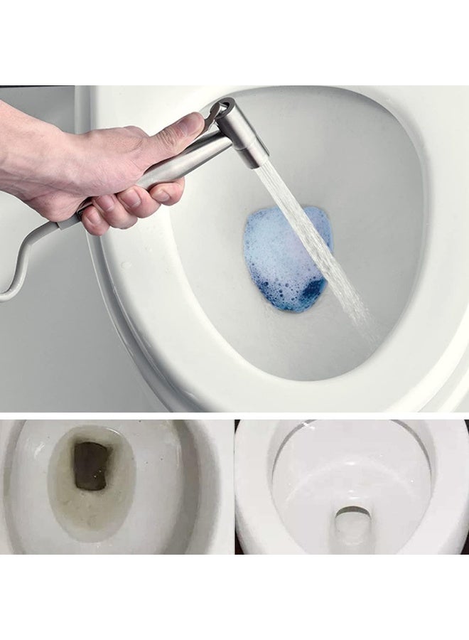 إي سي في في Stainless Steel Handheld Bidet Sprayer for Toilet Cloth Bathroom Diaper Self Cleaning Shattaf Set with adjustable water Pressure Control Silver  - Image 4