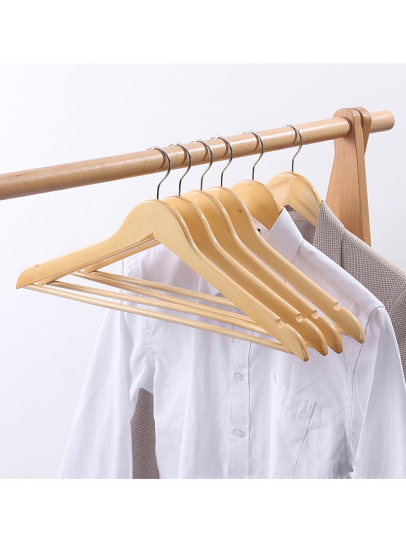 ECVV - ECVV Plastic Suit Hangers - Smooth Finish Solid Plastic Coat Hanger with Non Slip Pants Bar, Swivel Hook and Precisely Cut Notches for Camisole | Jacket | Pant | Dress Hangers | 6 PIECES Brown 6 PIECES - Image 1