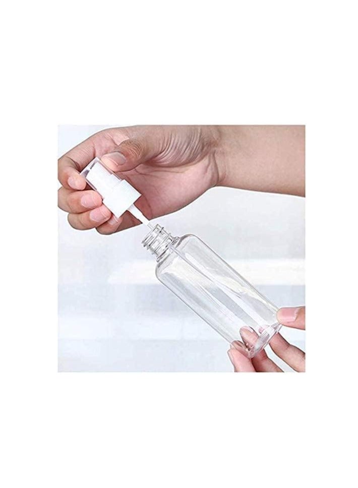 إي سي في في ECVV Extra Fine Mist Mini Clear Spray Bottles with Pump Spray Cap Refillable Reusable Empty Plastic Travel Bottles for Essential Oils,Cleaning,Perfumes 20ml (0.67oz) (1PACK)  - Image 1