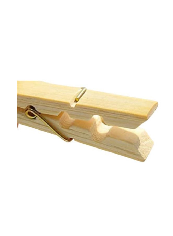 ECVV ECVV® Bamboo Clothespins | Bamboo Pegs Clothes Pegs Wood urable Hanging Clips for Home Clothes Windproof Supplies | 20 Pieces 6cm x 1.2cm Brown (20 Pcs)  - Image 3