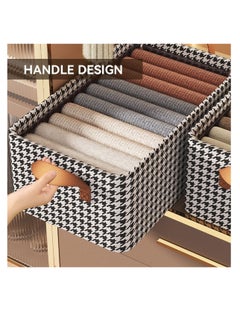 إي سي في في ECVV 3 Pack Wardrobe Clothes Organizer Foldable Non-woven with Steel Frame Stackable Drawer Closet Organizer with Handles for Clothes, Jeans, Pants, Sweaters, Dresses Black and White  - Image 5
