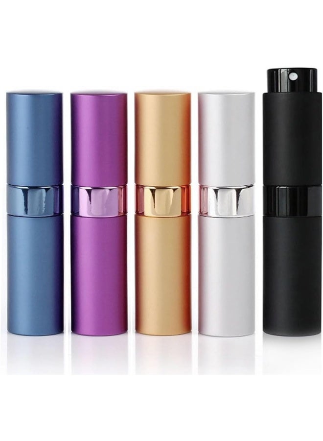 ECVV 5-Pack Mini Refillable Perfume Atomizer Bottles: Portable Spray Containers for Travel & Outings, 8ml Capacity, Multicolor Perfume Spray Dispense Case Multi-color  - Image 1
