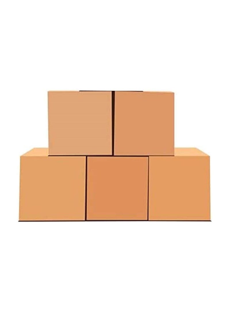 إي سي في في 5-Pack Carton Box, Cardboard, For Moving Shipping And Packing Double Wall 100% Recyclable Corrugated Cardboard Moving Boxes Brown 41x33x33cm  - Image 1
