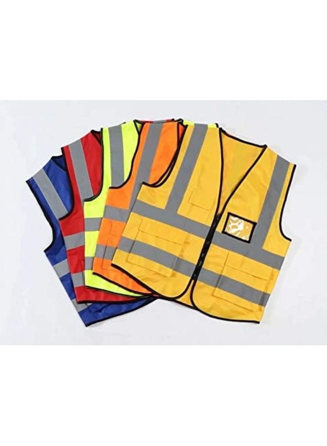 ECVV Reflective Safety Vest Bright Neon Color with 2 Inch Reflective Strips -Zipper Front Medium Free Size (dark blue) Dark blue - Image 5