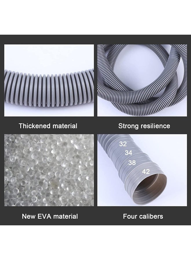 1.5M Washing machine Drain Extension Kit outlet hose dishwasre Pipe Universal Size Grey