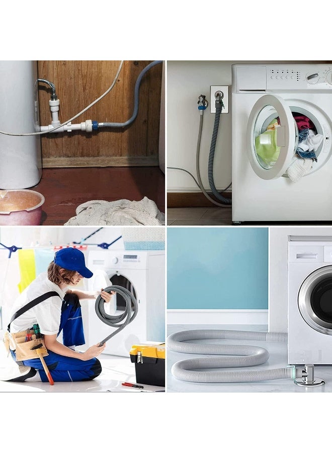 1.5M Washing machine Drain Extension Kit outlet hose dishwasre Pipe Universal Size Grey