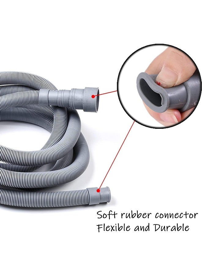 1.5M Washing machine Drain Extension Kit outlet hose dishwasre Pipe Universal Size Grey