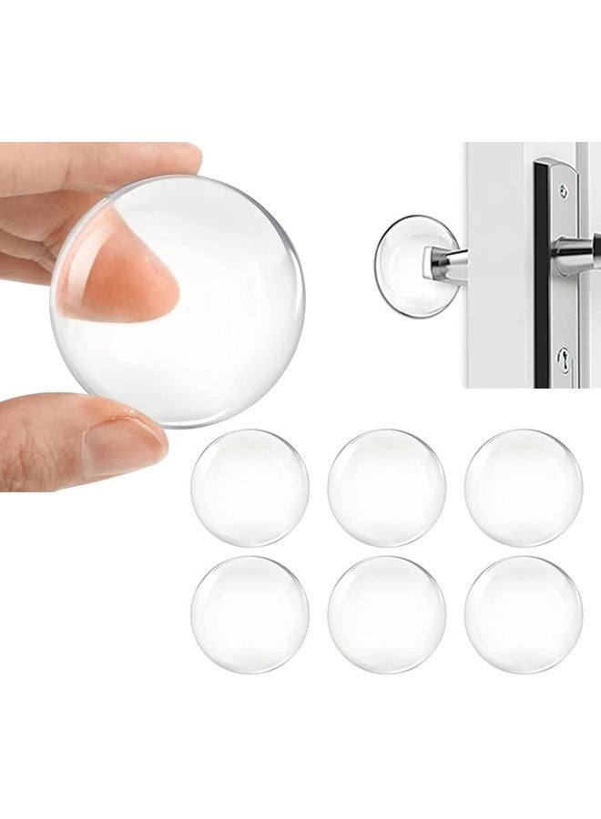 ECVV 6 Pack Door Handle Wall Protector Clear Wall Bumper Protector Reusable Self Adhesive Door Knob Wall Shield To Prevent Noise And Wall Damage Transparent - Image 1