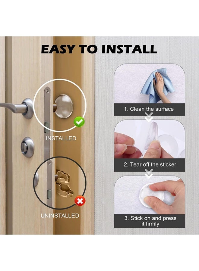 ECVV 6 Pack Door Handle Wall Protector Clear Wall Bumper Protector Reusable Self Adhesive Door Knob Wall Shield To Prevent Noise And Wall Damage Transparent - Image 2
