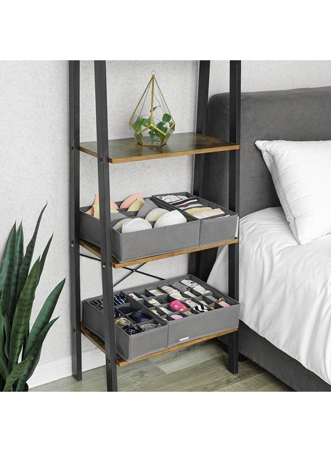 ECVV 4 Pieces Underwear Storage Organizer Divider, Foldable Storage Boxes Cabinet Closet Organizers For Clothes, Bras, Lingerie, Socks, Undies Grey  - Image 4