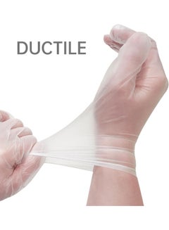 ECVV ECVV 200 Pcs Disposable Vinyl Gloves Transparent Clear Plastic Gloves Food Safe Gloves Powder-Free Latex-Free for Cooking House cleaning Food Prep - Large Clear  - Image 4