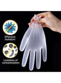ECVV ECVV 200 Pcs Disposable Vinyl Gloves Transparent Clear Plastic Gloves Food Safe Gloves Powder-Free Latex-Free for Cooking House cleaning Food Prep - Large Clear  - Image 5