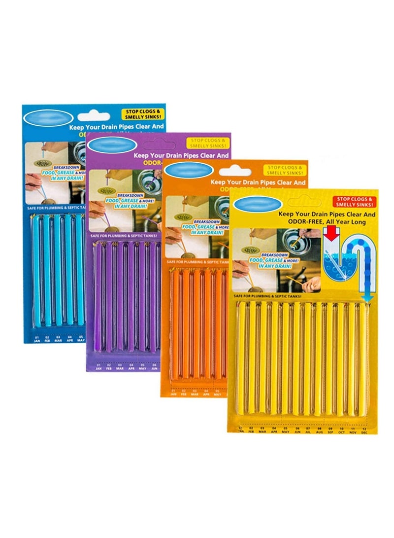 إي سي في في Drain Cleaner Sticks, Sink Deodorizer, 48pcs Drain Cleaner Freshener for Clogs Kitchen Bathroom Toilet Sinks Non-Fragile for Preventing Clogs Odor Free Clear Blocked Sinks  - Image 1