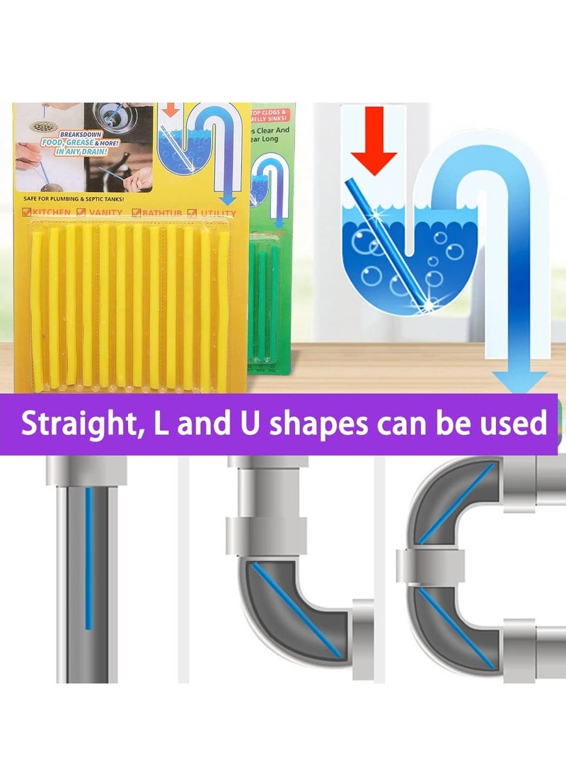 إي سي في في Drain Cleaner Sticks, Sink Deodorizer, 48pcs Drain Cleaner Freshener for Clogs Kitchen Bathroom Toilet Sinks Non-Fragile for Preventing Clogs Odor Free Clear Blocked Sinks  - Image 3