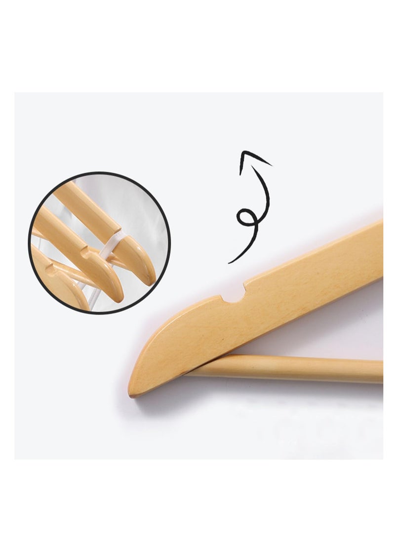 ECVV - ECVV Wooden Suit Hangers - Smooth Finish Solid Wood Coat Hanger with Non Slip Pants Bar, Swivel Hook and Precisely Cut Notches for Camisole | Jacket | Pant | Dress Hangers | 12 PIECES Brown - Image 1