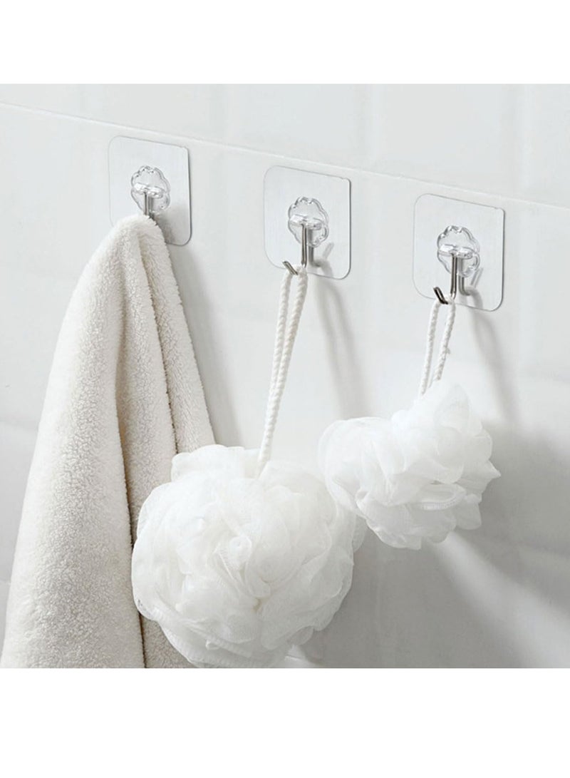 إي سي في في 20Pcs Adhesive Hooks, Heavy-Duty Transparent Wall Hooks - 8kg Max, Modern Style, Perfect for Home Decor & Multi-Surface Application  - Image 2