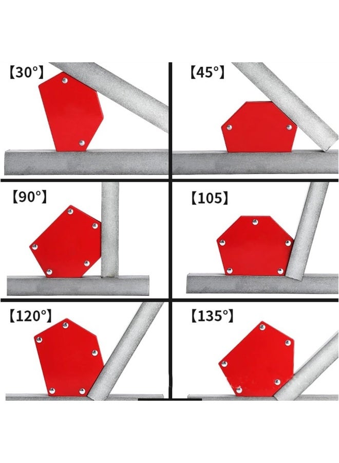 ECVV Magnetic Welding Holder 6PCS Set Angle Soldering Locator Strong Magnetic Welding Corner Holder Positioner Locator Welding Tool Accessories Red  - Image 5