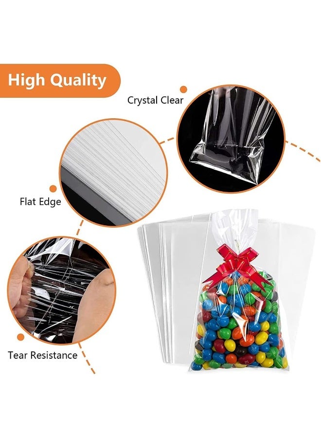 ECVV 100pcs Clear Cellophane Treat Bags with Twist Ties Self Adhesive Cookie Bags Packing Supplies for Party Favor, Candy, Cookie, Popcorn, Dessert, Bakery Clear  - Image 3