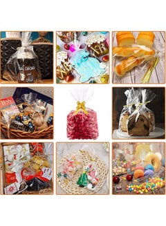ECVV 100pcs Clear Cellophane Treat Bags with Twist Ties Self Adhesive Cookie Bags Packing Supplies for Party Favor, Candy, Cookie, Popcorn, Dessert, Bakery Clear  - Image 4