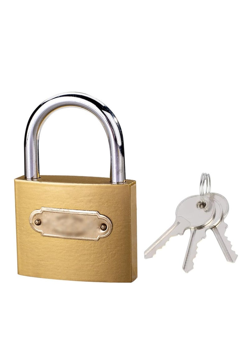 إي سي في في ECVV 1 Pack Padlock Waterproof Solid Brass Lock 75MM - Padlock with Keys for Sheds | Storage Unit | School | Gym Locker  | Toolbox | Hasp Storage | - GOLD | Fence  - Image 1