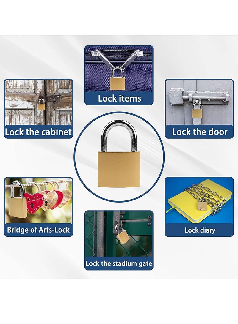 إي سي في في ECVV 1 Pack Padlock Waterproof Solid Brass Lock 75MM - Padlock with Keys for Sheds | Storage Unit | School | Gym Locker  | Toolbox | Hasp Storage | - GOLD | Fence  - Image 5