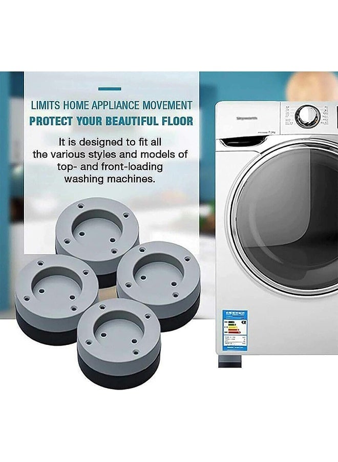 إي سي في في Washing Machine Feet Pads, Non Slip Washing Machine Mat, Washing Machine Support Leg, Shock And Noise Cancelling Washing Machine Support for Protects Laundry Room Floor, 4Pcs, 6 cm Black - Image 3