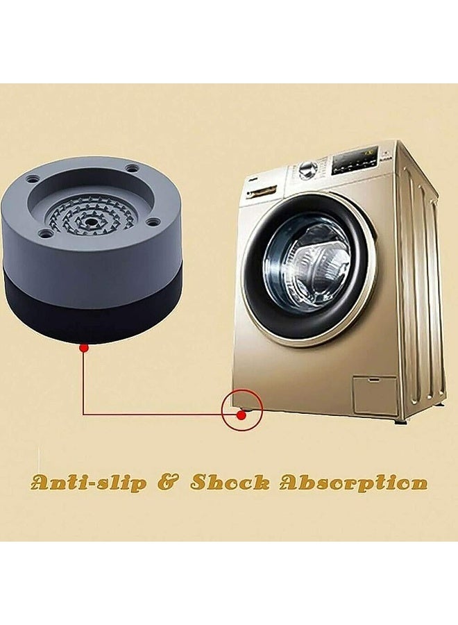 إي سي في في Washing Machine Feet Pads, Non Slip Washing Machine Mat, Washing Machine Support Leg, Shock And Noise Cancelling Washing Machine Support for Protects Laundry Room Floor, 4Pcs, 6 cm Black - Image 4
