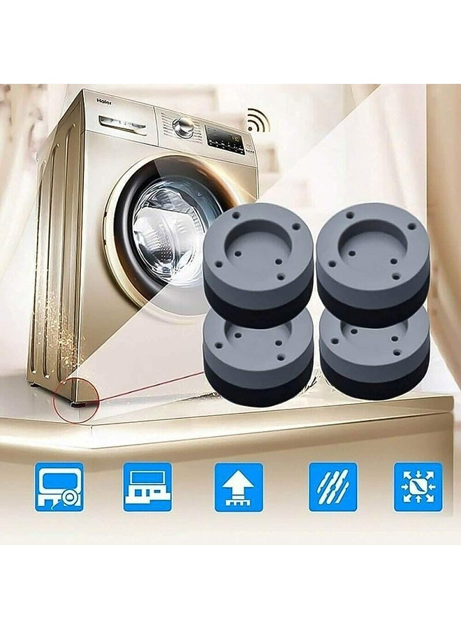 إي سي في في Washing Machine Feet Pads, Non Slip Washing Machine Mat, Washing Machine Support Leg, Shock And Noise Cancelling Washing Machine Support for Protects Laundry Room Floor, 4Pcs, 6 cm Black - Image 5