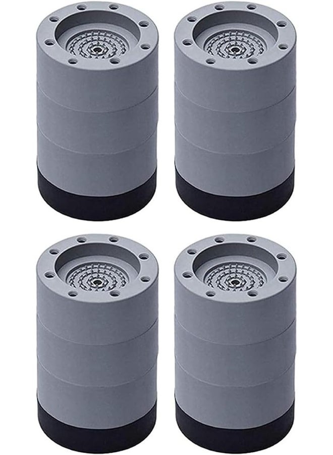 إي سي في في Washing Machine Feet Pads, Non Slip Washing Machine Mat, Washing Machine Support Leg, Shock And Noise Cancelling Washing Machine Support for Protects Laundry Room Floor, 4Pcs, 6 cm Black - Image 1