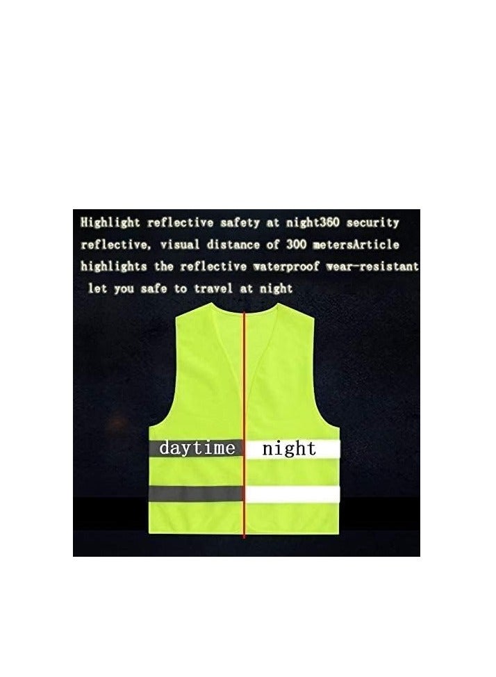 ECVV - Reflective Vest Working Clothes High Visibility Day Night Warning Safety Vest Traffic Construction Safety Clothing (green) Green & Gray - Image 1